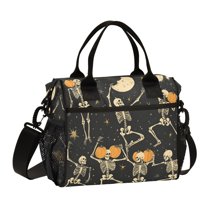 FORMRS Insulated Lunch Bag Unisex Large Capacity with Shoulder Strap, Halloween Dancing