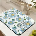 thumbnail image 3 of 2 Pack Washable Rubber Daisy Cute Floral Dish Drying Mats for Kitchen Counter Home Large Coffee Bar Pad Accessories and Decor for Utensils Stemware (2pcs 18''x24''+19.5''x12''), 3 of 6