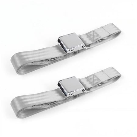 SafeTBoy Airplane 2 Point Gray & Grey Lap Bucket Seat Belt Kit for Jeep Wagoneer 1963-1991 - 2 Belts