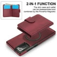 thumbnail image 4 of Allytechgroup Detachable Cards Holder Case for Samsung Galaxy Note 20, RFID Blocking 2 In 1 Wallet PU Leather Case with Stand Compatible with Magsafe Shockproof Cover for Galaxy Note 20, Winered, 4 of 5