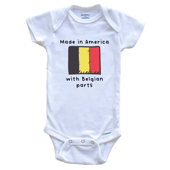 Made In America With Belgian Parts Belgium Flag Baby Bodysuit