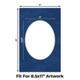 thumbnail image 2 of Brooke Blue Suede Picture Frame Mat for 11x17 Frames - Oval Opening for 8.5x11 Photos - 50 Mats, 2 of 7