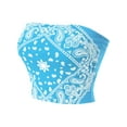 thumbnail image 3 of MixMatchy Women's Causal Paisley Print Strapless Basic Tube Top, 3 of 4