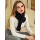 thumbnail image 5 of BUFANDA DE CUELLO DE PIEL SINTÉTICA CON COLLAR DE PELUCHE INSPIRADA EN CHIC OREJAS DE CONEJO ENVOLTORIO CÁLIDO DE INVIERNO PARA MUJERES NEGRO 85*10cm/33.46*3.94"(L*W), 5 of 7