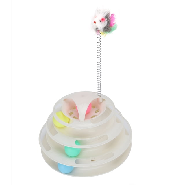 Cat Towerwith Tracks Ball,Cat 4 Levels Tower Pet Turntable Track Cat Tower Toy Expertly Crafted