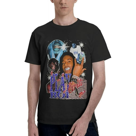 Playboi Rappe Carti Mens Womens Hip Hop Rap Trap Rapper Streetwear Vintage Style T-Shirt Black