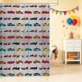 thumbnail image 2 of Erosebridal Cartoon Car Shower Curtain 72Wx78L, Sports Car Bath Curtain, Gray, 2 of 5