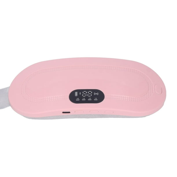Almohadilla térmica menstrual con carga USB, eléctrica, inalámbrica, portátil, ajustable, para cólicos, color rosa