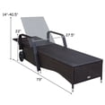 thumbnail image 3 of Gymax Cushioned Outdoor Wicker Chaise Lounge Chair w/ Wheel Adjustable Backrest, 3 of 9