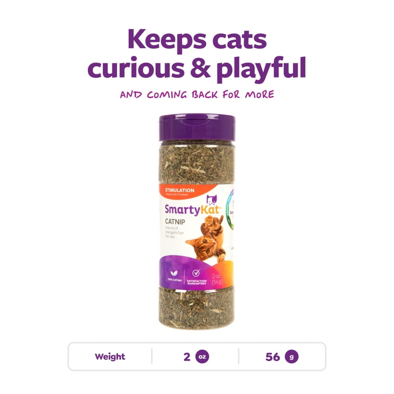 SmartyKat Organic Catnip for Cats, 2 Oz, Resealable Shaker Can