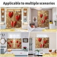 thumbnail image 6 of Valentines Kitchen Curtains 63 Inch Length, Red Love Heart Romantic Grommet Top Bedroom Living Room Curtains, Light Filtering Cafe Curtain Drapes 2 Panels Set 104''x63'', 6 of 9