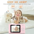 thumbnail image 3 of Digital Camera, Camera for Kids, UHD 4K 48MP Point and Shoot Digital Cameras with 64GB SD Card and 16X Digital Zoom Anti Shake, Compact Portable Small Gift for Boys Girls Students, Pink, 3 of 8
