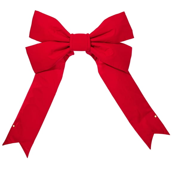 Vickerman 36" x 45" Red Canvas 4 Loop Outdoor Christmas Bow with UV Treated Material and Wire to Hang.