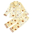 thumbnail image 4 of CONROSES Hallowmas Pajama Set for Women 2 Peice Halloween Pjs Cartoon Ghost Pumpkin Graphic Long Sleeve Buttons Tops Pants Loungewear Sets Cozy Nightwear Sleepwear, 4 of 4