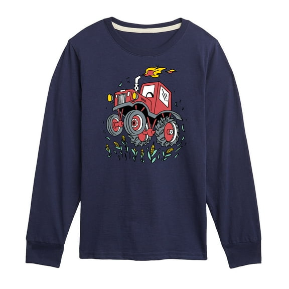 Instant Message - Monster Tractor - Toddler & Youth Long Sleeve Graphic T-Shirt