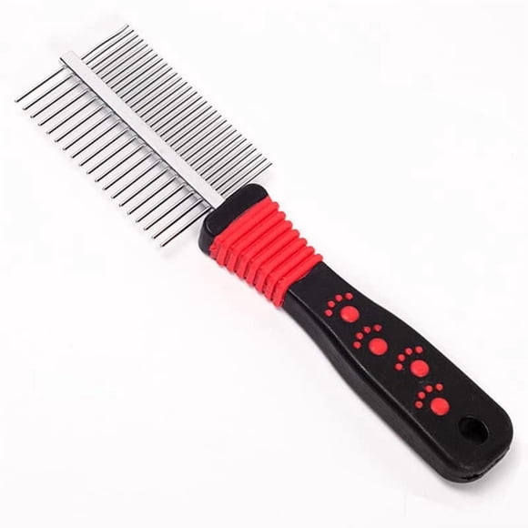 Dog Cat Comb Dog Grooming Comb,Pet Cat Dog Grooming Brush Comb Trimmer Tool Double Sided Fur Rake Tool Pet Comb Stainless Steel Round Wide Dense Teeth Metal Pet Combs