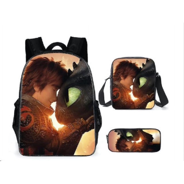 Primary And Secondary School Students Animation Backpack, Youth Schoolbag Three-piece Set-SinKeeU