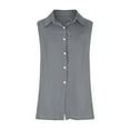 thumbnail image 4 of AherBiu Summer Tops for Women Sleeveless Button down Shirts Lapel V Neck Lightweight Casual Blouse, 4 of 7
