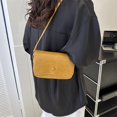 thumbnail image 3 of Bolso bandolera de cuero de PU para mujer Bolso de hombro sólido Bolso de mano Amarillo, 3 of 7