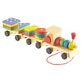 thumbnail image 2 of Vikszoy Car Toys for Kids Beech Wooden Train Children's Educational Early Education Building Blocks Color Matching Assembly Three-section Shape Drag Car Toy Educational, 2 of 4