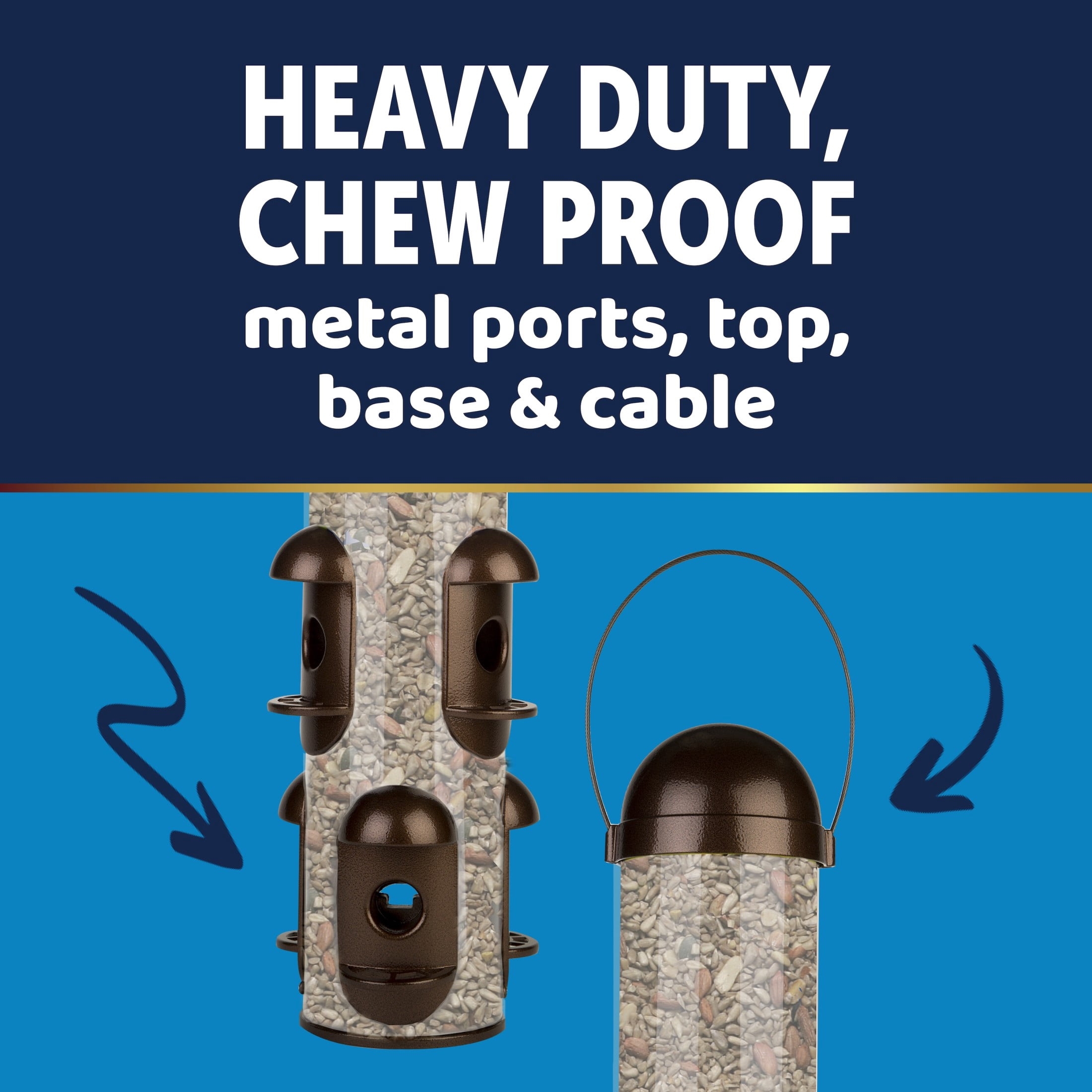 3-D Pro Blends Multi-Port Squirrel Resistant Wild Bird Feeder, 3 lbs Capacity