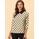 thumbnail image 2 of Disfraz de Halloween Allegra K para Mujer Polka Dots Top 3/4 Mangas Albaricoque S, 2 of 5