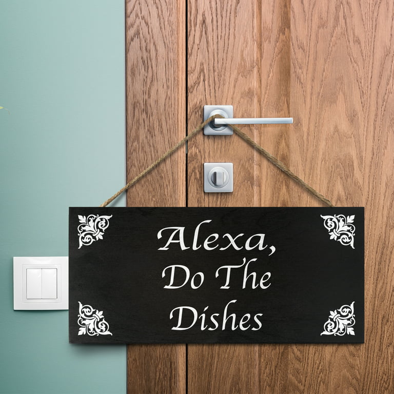 JennyGems Funny Kitchen Signs, Modern Farmhouse Kitchen Decorations, Alexa  Do the Dishes Hanging Wood Sign, Kitchen Decor, Funny Kitchen Plaque, Fun Humorous  Novelty Kitchen Wall Art 