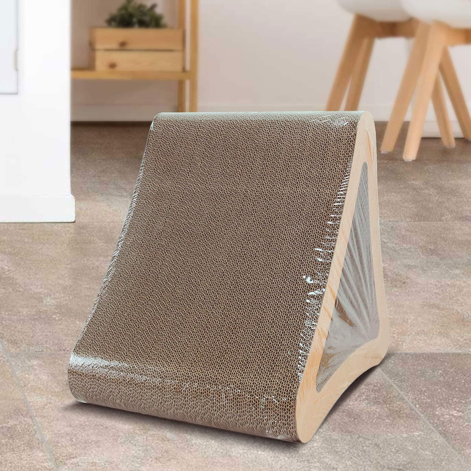 Pefilos 25" C- Shaped Cat Scratching Post Furniture, Cat Tree Table with Scratcher Board, Cat Board Pads Prevents Furniture Damage, Brown Pefilos 25" C- Shaped Cat Scratching Post Furniture, Cat Tree Table with Scratcher Board, Cat Board Pads Prevents Furniture Damage, Brown