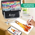 thumbnail image 2 of AEDAGA 120 Colors Alcohol Markers with Free App, Dual Tip Art Markers with Kickstand Case for Artists Adults and Kids. Alcohol Based Markers for Coloring Painting Sketching and Drawing, Great Gift., 2 of 7