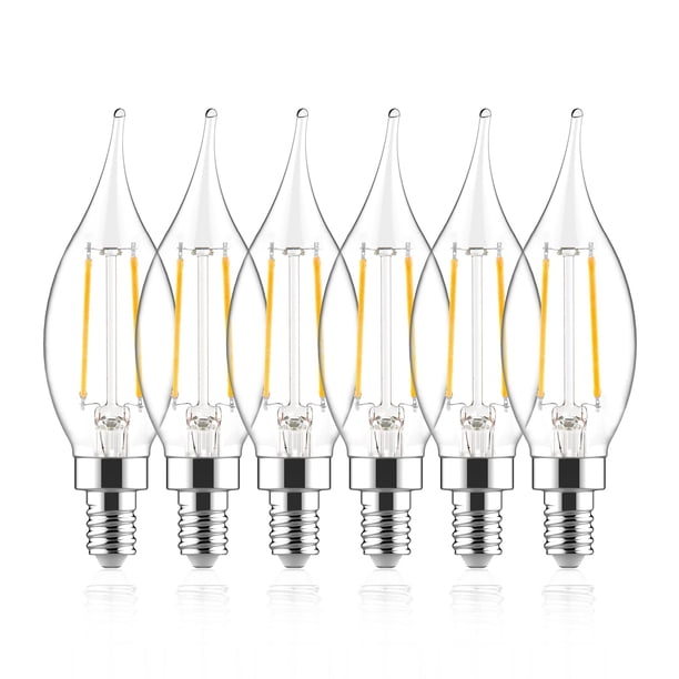 Sengled Bombillas Led Para Candelabro, Regulable, E12, Equivalente A 40 W, Ca10, Punta De Llama, Bombillas Para Lámpara De Araña, 2700 K, Luz Blanca Cálida, Bombillas Para Lámparas De Araña, Ventilado