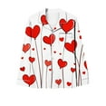 thumbnail image 4 of yoeyez Pajamas for Women 2 Piece Love Heart Printed Pajamas Sets Ladies Loungewear Button-Down Long Sleeve and Pant Pj Sets Soft Sleepwear White L, 4 of 6