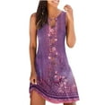 thumbnail image 2 of sovlvnd Casual Sundresses for Women 2024 Loose Summer Floral Printed Tank Dress Hollow Out Beach Sundress Sleeveless Dresses Womens Dresses, 2 of 5