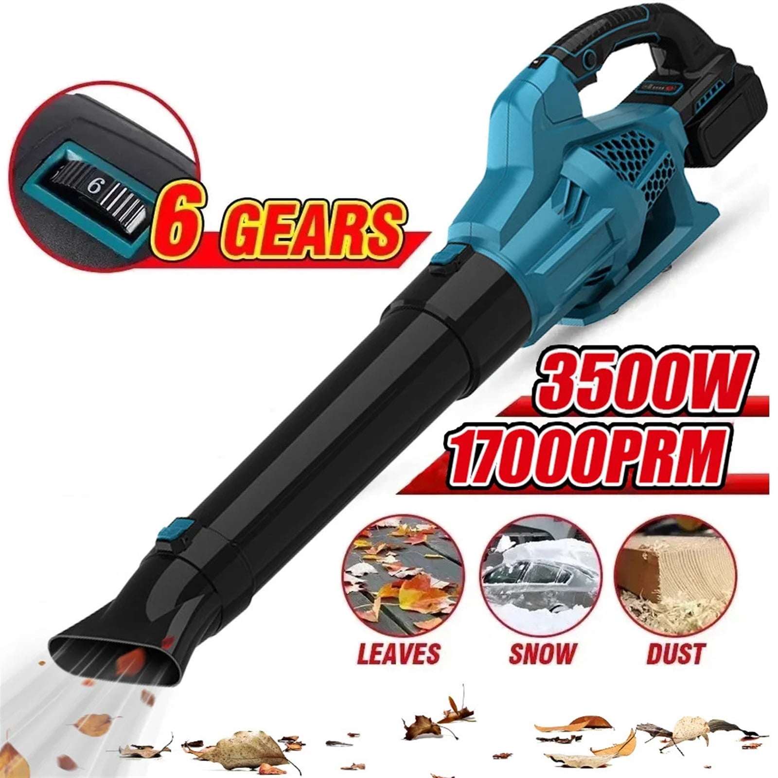 Cordless Electric Blower Handheld Powerful Leaf Blower Snow Blower Dust Blower Sweeper Garden Power Tools ,Adjustable Speed