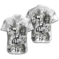 thumbnail image 5 of Camisas hawaianas Aloha con diseño de Jesús y león para hombre y mujer, camisas playeras frescas de manga corta con solapa, camisas florales, blusas casuales cruzadas de calle, 5 of 5