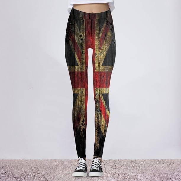 WILLBEST Leggings Con Estampado Tie-Dye Del Día de La Independencia Para Mujer, Pantalones de Yoga de Cintura Alta, Para Entrenamiento, Correr, Atletismo, Estiramiento, Cómodos, Para Fitness Grande