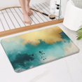 thumbnail image 4 of Beige Gold Teal Splash Pattern Bathroom Rugs Mat,Non Slip Microfiber Bathroom Rug,Rubber Backing,Soft Bathroom Mats for Bathroom Floor,Tub and Shower,17x27in(43x68cm), 4 of 5