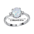 thumbnail image 1 of Fiudx Anillo de Ópalo, Elegante Alegría y Cobre y Circón, Anillo con Piedra Preciosa de Corte Ovalado, Accesorio Romántico para Novias, Regalo para Mujer, Ideal para Aniversario de Bodas, Diseño Eleg, 1 of 3