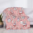 thumbnail image 3 of Uemuo Girl Rabbit Printed Throw Blanket for Couch, Fluffy Fuzzy Blankets for Bed, Sofa, Cozy Flannel Faux Fur Blanket-60"x50", 3 of 6