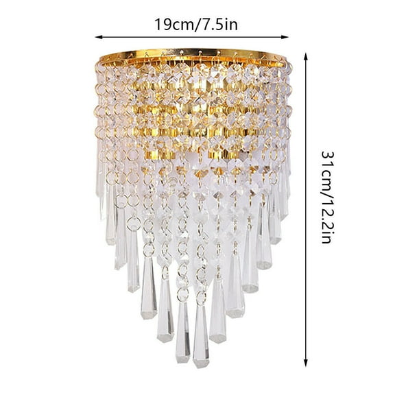 Indoor Contemporary Crystal Chandelier Wall Lamp LED Pendant Light 40W 110V Gold for Dinging Room