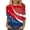 Multicolor#03, variant on USA Flag Printed Patriotic Tops for Women Cute 3/4 Length Sleeve American Independence Day Oversized Crewneck Tunic T-Shirts Trendy Holiday Gift Tees Blouse