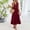 A407 Wine, variant on Women's Summer Sleeveless Midi Dress V-Neck Button Down High Waist Tiered Ruffle Hem with Pockets Casual Loose Fit Flowy Sun Dress For Vacation