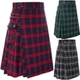 thumbnail image 4 of Vestido de fiesta para hombre, falda plisada de cuadros en color contrastante para hombre BK0143, 4 of 5