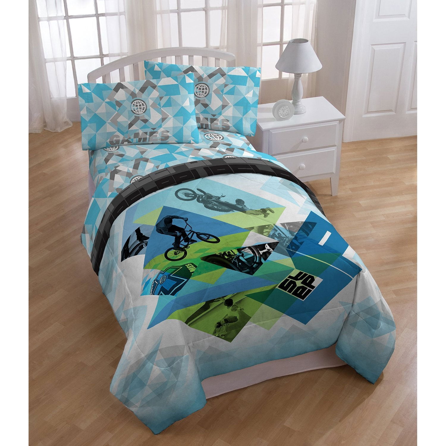 nEw X GAMES BED SHEET SET ESPN Extreme Sports BMX Bicycle Bedding Accessories 