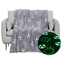 Wesan Glow in The Dark Blanket Sports Soccer Throw, 60" x 50"
