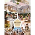 thumbnail image 5 of Boho Spring Floral Table Cloth, Waterproof Tablecloth for Rectangle Tables, Vintage Flowers Patchwork Plaid Pink Reusable Washable Fabric Table Cover for Restaurant Kitchen Dining Tables 54"x108", 5 of 9