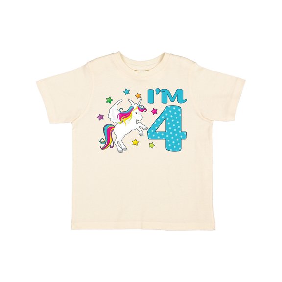 Inktastic I'm Four Unicorn 4th Birthday Boys or Girls Toddler T-Shirt