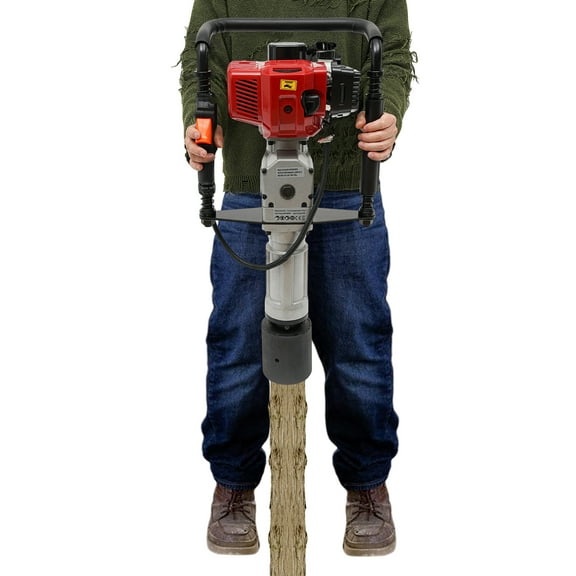 Durable Gas Powered T-Post Driver, Ergonomic Handle, 0.1gal/h Fuel Consumption, Quick Socket Replacement, Easy to Operate and Install