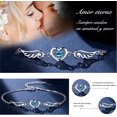 thumbnail image 3 of Pulsera de Plata 925 Mujer, Pulsera dijes con alas de ángel, Brazalete de Corazon, Pulsera de Amistad Ajustable, Elegante Joyeria Moda Mujer, Regalo para Mamá, Esposa, Novias, 3 of 4