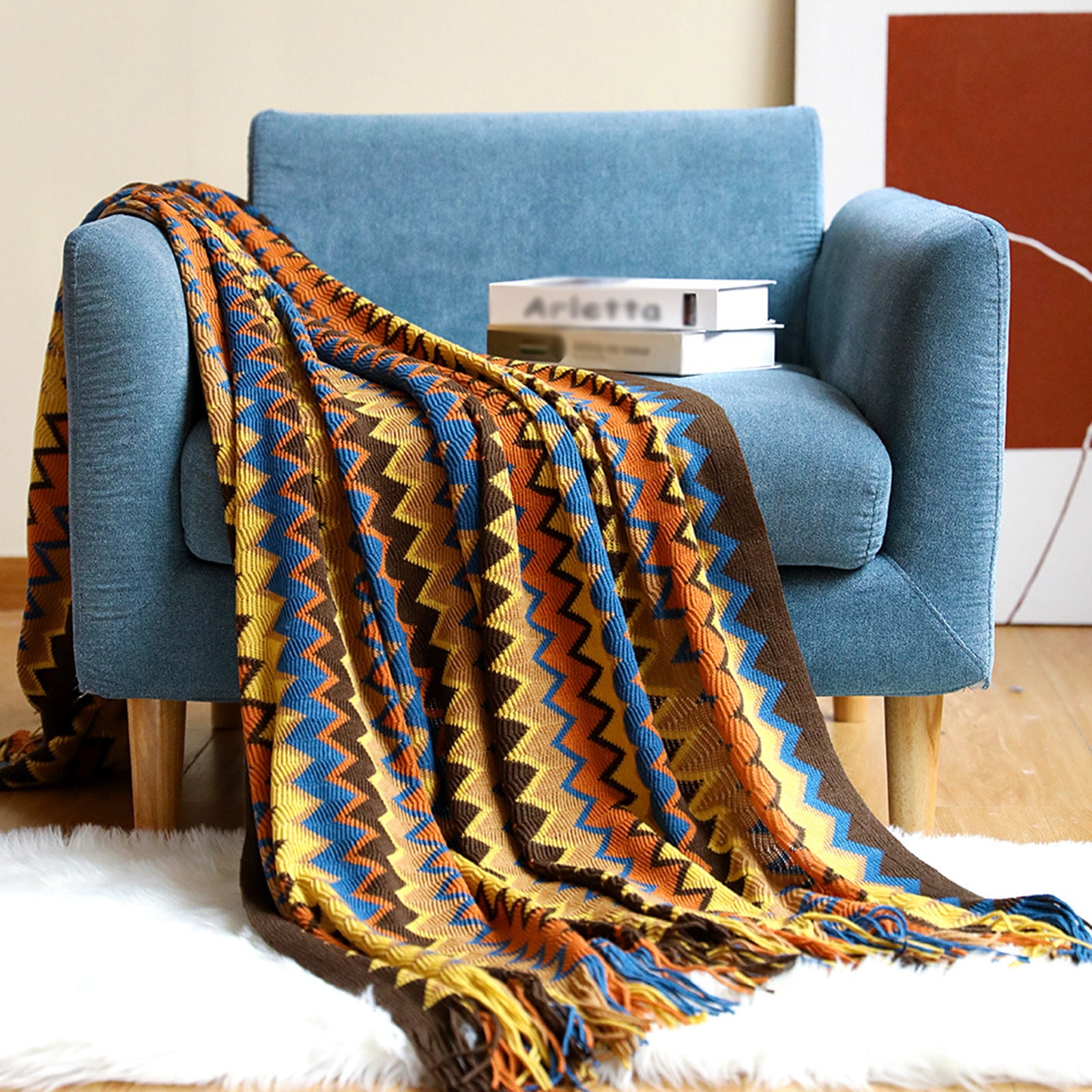 Soft Boho Knitted Throw Blanket With Tassels Summer Puerto Rico Ubuy