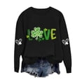 thumbnail image 2 of Uootdi St. Patrick's Day Sweatshirt for Women Crewneck Cute Shamrock Graphic Long Sleeve Shirts for Women Lucky Leaf Irish Shamrock Pullover Shirts Tops Gift, 2 of 4